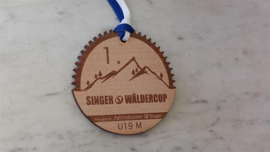 Mountainbike Medaille Holz