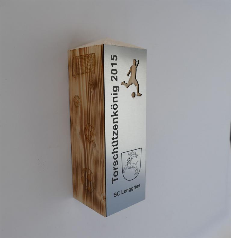 Torschützenpokal Holz