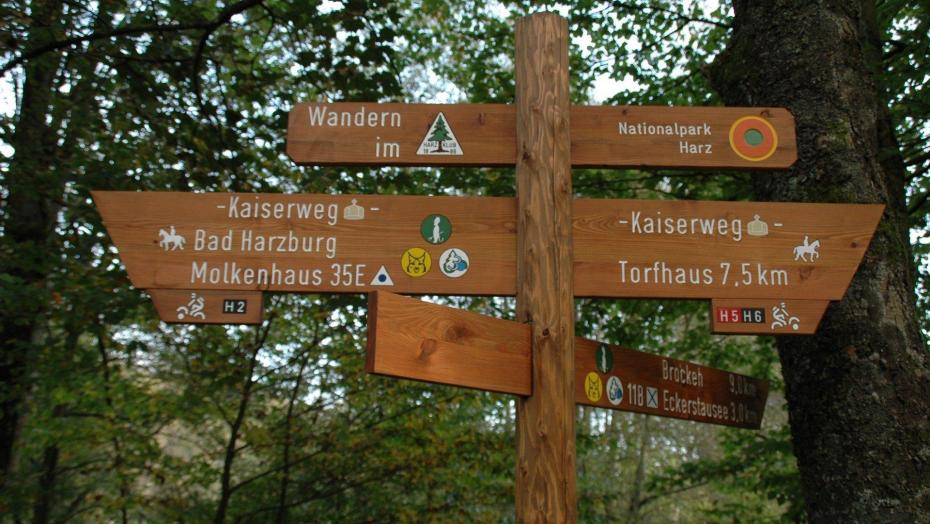 Wegbeschilderung im Naturpark